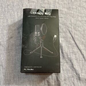NEW TKGOU MIC USB Microphone With Pop Filter and Tripod Stand Black